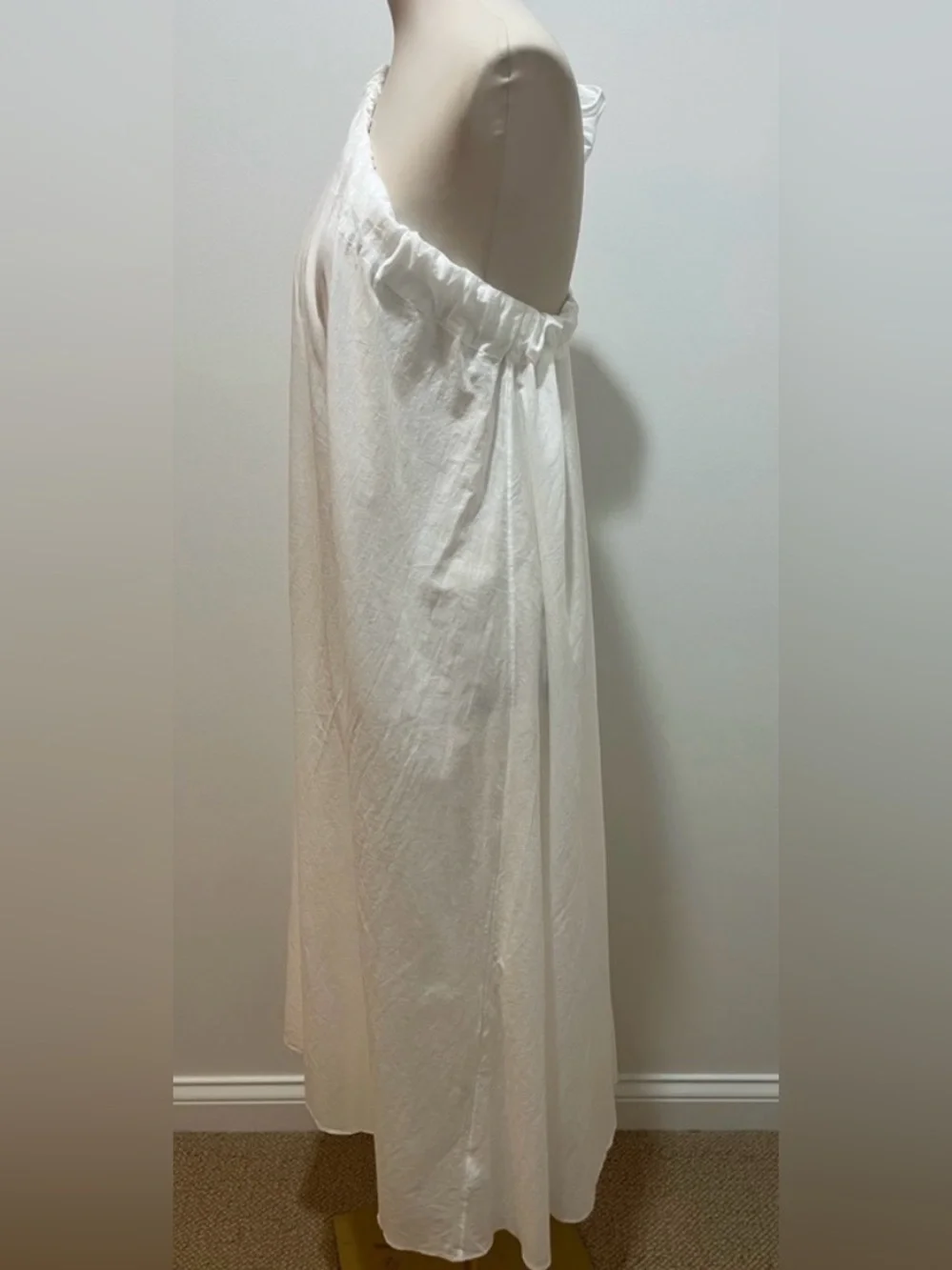 J. Crew NWOT White One-Shoulder Beach Dress in Cotton Voile - Picture 5 of 7
